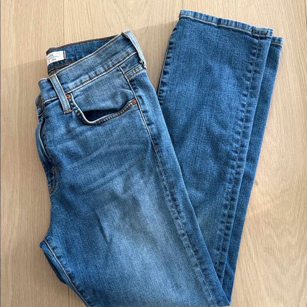 Straight Leg Blue Jeans